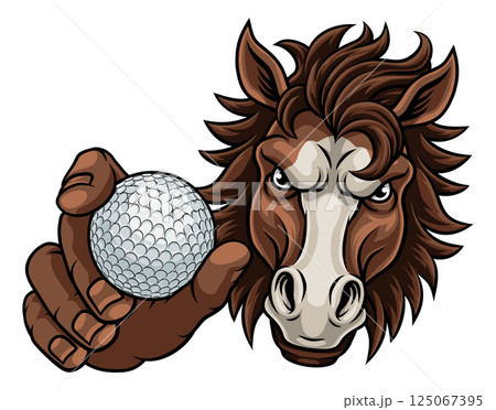 Horse Mustang Stallion Golf Sports Team Mascot 125067395