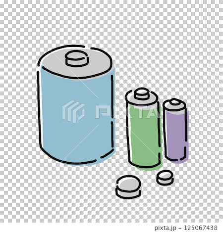 Illustration of a dry cell battery Illustration of a dry cell battery 125067438