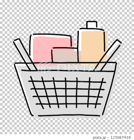 Illustration material depicting a simple shopping basket 125067439
