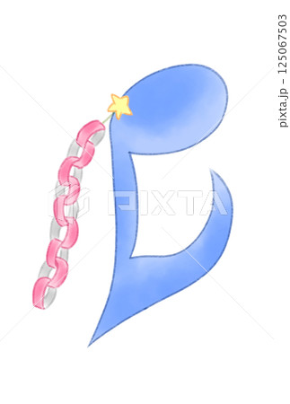 紙飾りの付いた音符 125067503