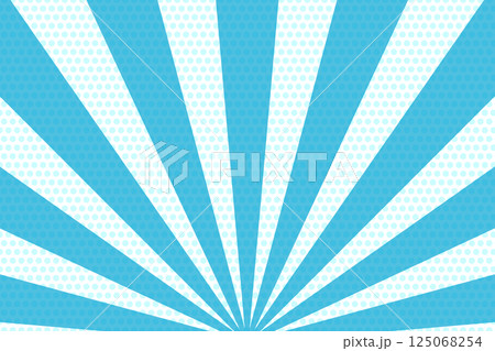 水玉と水色の集中線が扇状に広がるイメージ背景 水玉と水色の集中線が扇状に広がるイメージ背景 125068254
