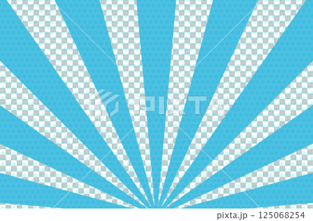 水玉と水色の集中線が扇状に広がるイメージ背景 水玉と水色の集中線が扇状に広がるイメージ背景 125068254