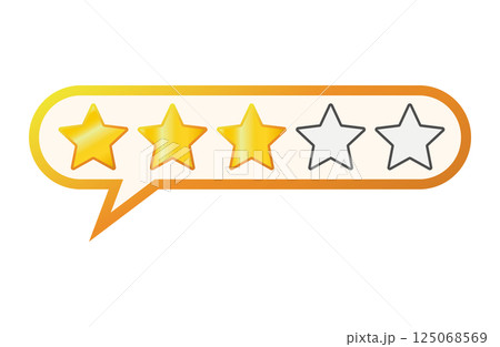 評価星 吹き出し 3つ星 評価星 吹き出し 3つ星 125068569