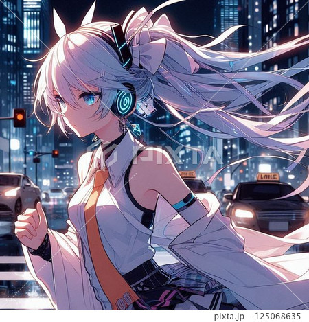 夜の街を彩るおしゃれなボーカロイド、ボカロ、美少女たち 夜の街を彩るおしゃれなボーカロイド、ボカロ、美少女たち 125068635