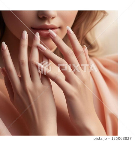 マニキュアをした女性の手 125068827