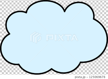 一個簡單的蓬鬆的藍色雲形框架 125069678