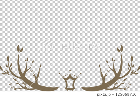 棕色簡單的樹和冠框架 125069710