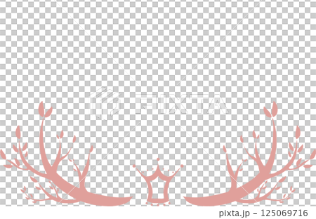 Pink simple tree and crown frame Pink simple tree and crown frame 125069716