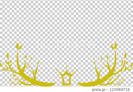黃色的簡單樹和冠框架 黃色的簡單樹和冠框架 125069718