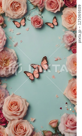 Valentines Day Love Sign with Butterflies 3-2 125069889
