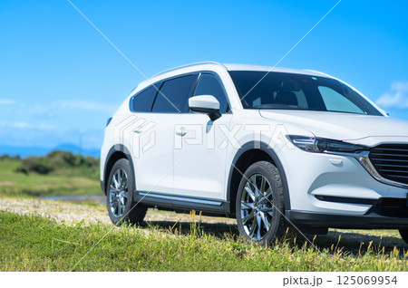白いSUVタイプの車 白いSUVタイプの車 125069954