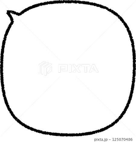 かわいい丸みのある四角の吹き出し。手描き風 125070486