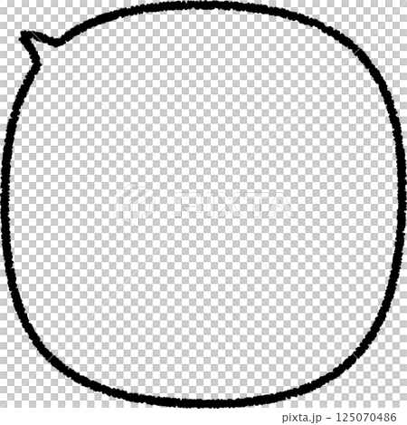 かわいい丸みのある四角の吹き出し。手描き風 125070486