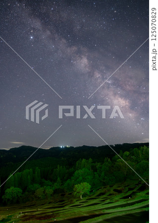 千葉県大山千枚田と天の川 千葉県大山千枚田と天の川 125070829
