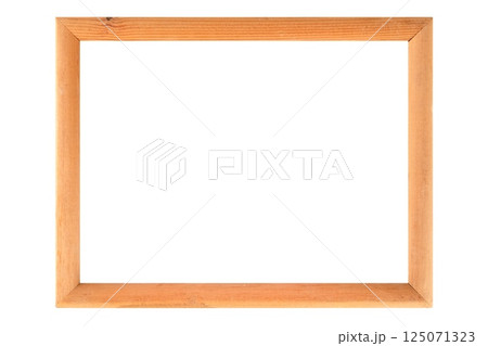 light brown wooden frame for photo, certificate isolated 125071323