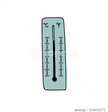 Hand drawn thermometer gauges illustration. Outdoor and indoor temperature measurement concept. From cold to hot. Isolated vector object, clipart icon. Celsius Fahrenhein degrees scale. Indicator. Hand drawn thermometer gauges illustration. Outdoor and indoor temperature measurement concept. From cold to hot. Isolated vector object, clipart icon. Celsius Fahrenhein degrees scale. Indicator. 125072171
