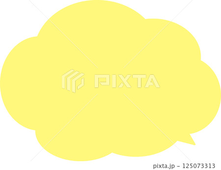 フワフワした黄色い丸いふきだし 125073313