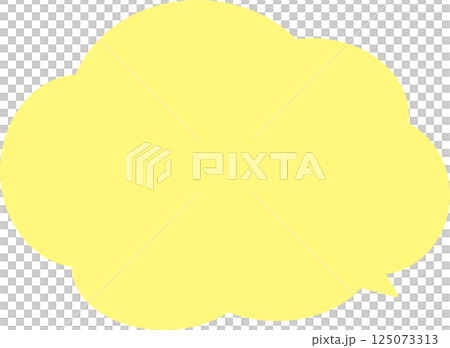 フワフワした黄色い丸いふきだし 125073313