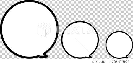 A set of three simple and cute speech bubbles. A set of three simple and cute speech bubbles. 125074604
