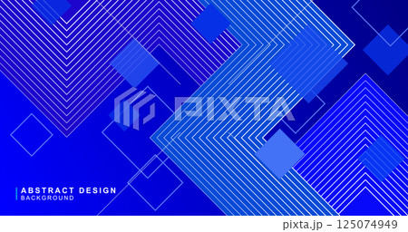 青色の四角形と線で組み合わせた抽象的な背景素材 青色の四角形と線で組み合わせた抽象的な背景素材 125074949