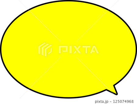 シンプルな黄色の吹き出し。丸い 125074968