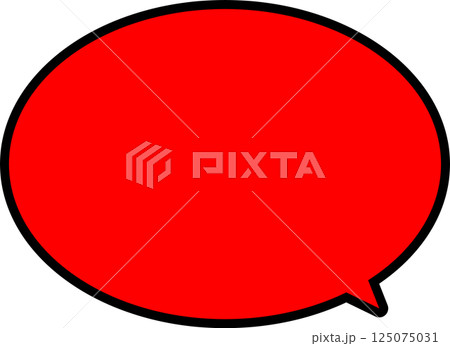 赤い吹き出し。黒の枠線 125075031