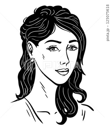 Portrait of a beautiful brunette girl 125075618