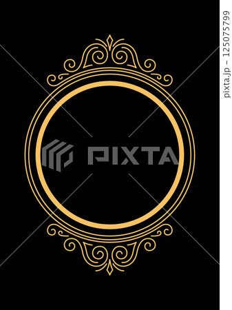 Line curl frame. Modern decorative linear background. Line curl frame. Modern decorative linear background. 125075799