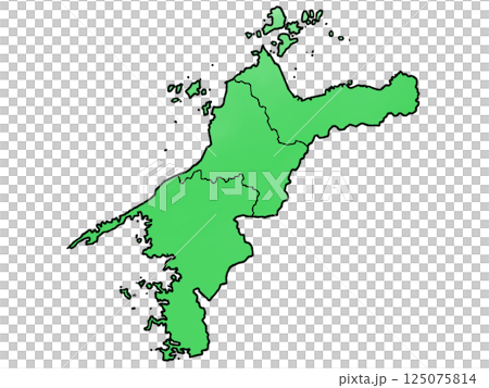 A slightly loose map of Ehime Prefecture divided into regions 125075814