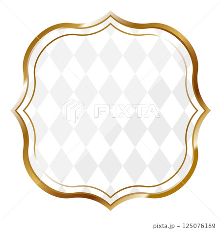 高級感のあるダイヤ模様のフレーム　ホワイト＆ゴールド 125076189