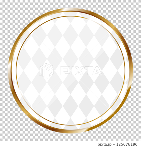 Luxurious diamond pattern frame in white and gold Luxurious diamond pattern frame in white and gold 125076190