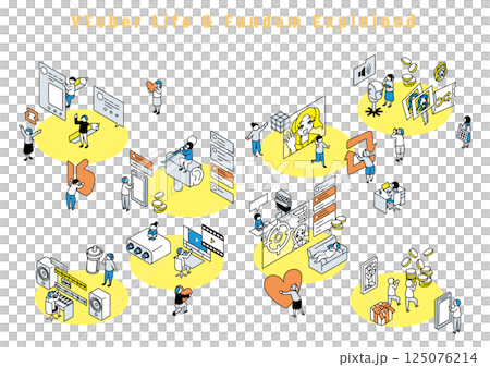 VTuber活動和粉絲的插畫 125076214