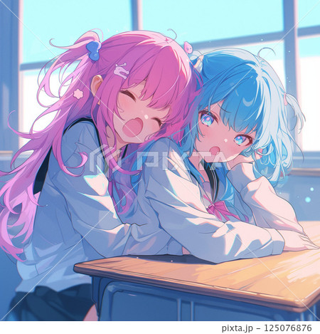 あくびをする美少女 125076876