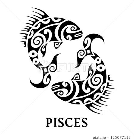 Vector zodiac sign Pisces (Fishes).Horoscope. Vector zodiac sign Pisces (Fishes).Horoscope. 125077115