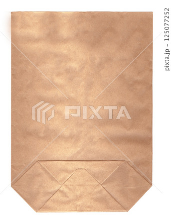 Brown paper bag packaging mockup delivering goods Brown paper bag packaging mockup delivering goods 125077252