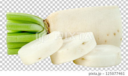 sliced Radish isolated. sliced Radish isolated. 125077461
