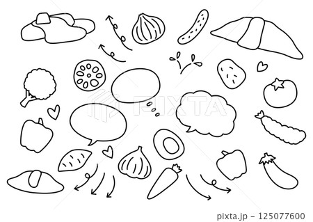 かわいい 食べ物 吹き出し 矢印 セット かわいい 食べ物 吹き出し 矢印 セット 125077600