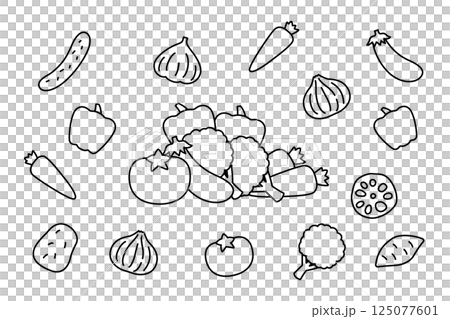 Cute vegetable set Cute vegetable set 125077601