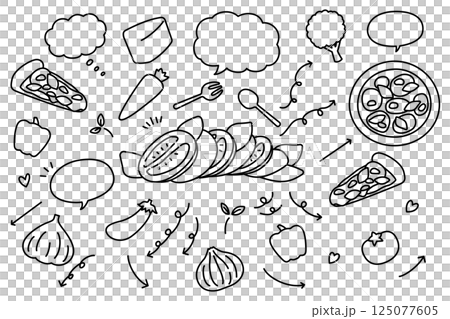 可愛的卡普雷塞披薩蔬菜語音泡棉箭頭套裝 125077605