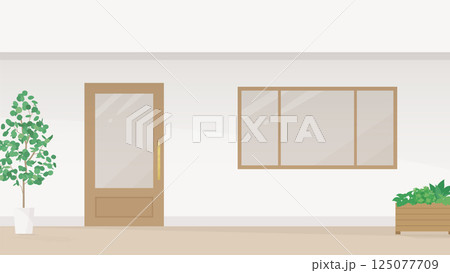 おしゃれな店舗の入り口のイラスト_白_16:9 125077709