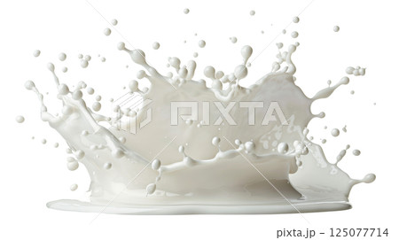 White cream drop levitating on white background 125077714