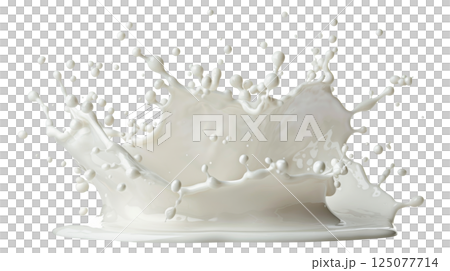 White cream drop levitating on white background 125077714