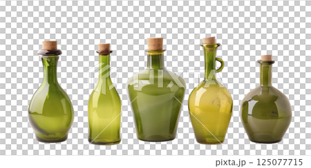Olive and sunflower oil in the bottles Olive and sunflower oil in the bottles 125077715