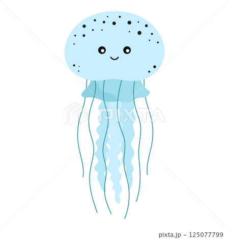 jellyfish isolated, flat style jellyfish isolated, flat style 125077799