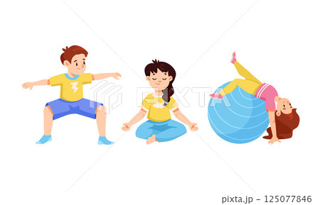Active Kids Engaging in Healthy Exercises and Fun Activities to Promote Overall Wellbeing 125077846