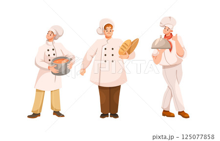 Watch as three talented chefs showcase their cooking skills and create delicious culinary delights Watch as three talented chefs showcase their cooking skills and create delicious culinary delights 125077858