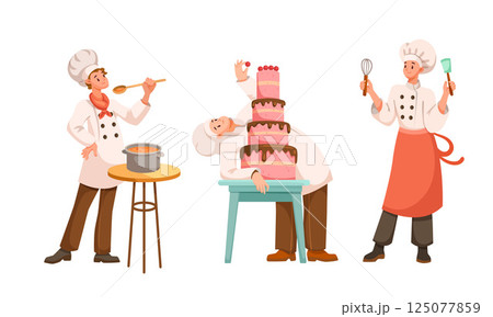 Skilled chefs delight in crafting and decorating stunningly beautiful cakes of all kinds Skilled chefs delight in crafting and decorating stunningly beautiful cakes of all kinds 125077859
