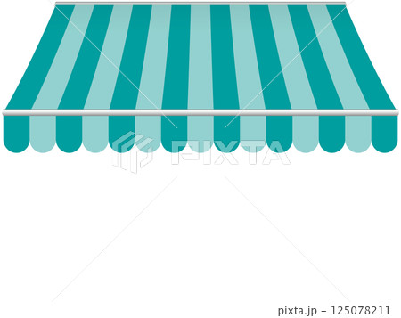 青緑のオーニングテント 125078211