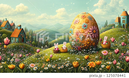 Spring Easter Background 125078441