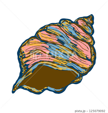 hand drawn illustration of a slice of fried potato hand drawn illustration of a slice of fried potato 125079092